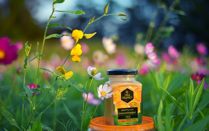 頂級天然百花蜂蜜 300g | 野生蜂蜜、無人工添加、天然結晶、自然低溫熟成【俄羅斯Taiga Organica】